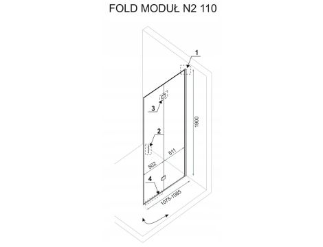 Kabina Prysznicowa cała Składana 110x110 FOLD REA - 6