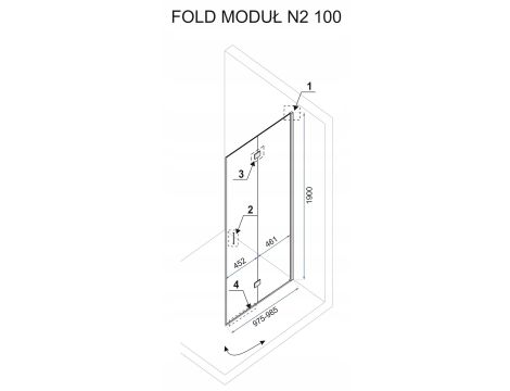 Kabina Prysznicowa cała Składana 100x110 FOLD REA - 6