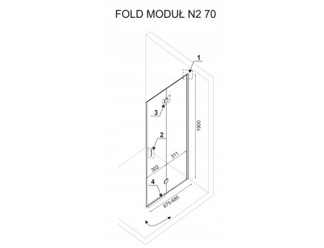 Kabina Prysznicowa cała Składana 70x110 FOLD REA - 6