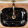 UMYWALKA NABLATOWA CERAMICZNA BELINDA BLACK MARBLE SHINY REA - 3