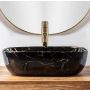 UMYWALKA NABLATOWA CERAMICZNA BELINDA BLACK MARBLE SHINY REA - 5