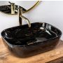 UMYWALKA NABLATOWA CERAMICZNA BELINDA BLACK MARBLE SHINY REA - 4