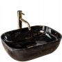 UMYWALKA NABLATOWA CERAMICZNA BELINDA BLACK MARBLE SHINY REA - 2