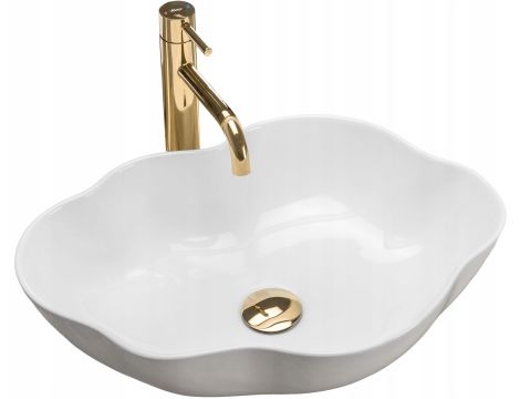 UMYWALKA NABLATOWA CERAMICZNA PEARL WHITE BIAŁA REA