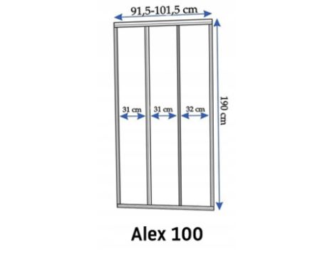 Drzwi Prysznicowe Regulowane ALEX chrom 100 REA - 6