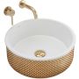 Umywalka Nablatowa CERAMICZNA HELEN GOLD White REA - 2