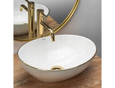 Umywalka Ceramiczna Nablatowa SOFIA GOLD EDGE REA - 5