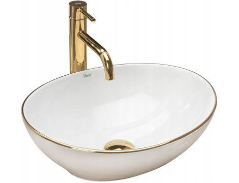 Umywalka Ceramiczna Nablatowa SOFIA GOLD EDGE REA