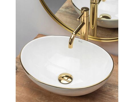 Umywalka Ceramiczna Nablatowa SOFIA GOLD EDGE REA - 3