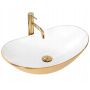 UMYWALKA CERAMICZNA NABLATOWA ROYAL GOLD WHITE REA - 2