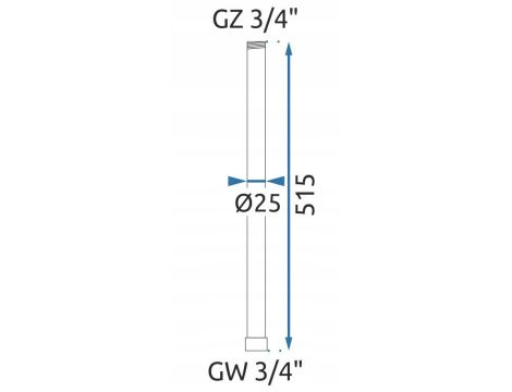 PRZEDŁUŻKA DO ZESTAWU NATRYSKOWEGO PRYSZNICOWEGO GOLD ZŁOTA 50 cm REA - 8