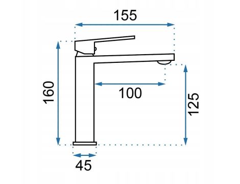 BATERIA UMYWALKOWA LUPPO CZARNA NISKA - REA - 4