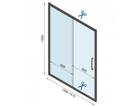 Drzwi Prysznicowe Przesuwne Rapid Slide 140 CZARNE - 7