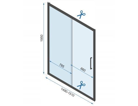 Drzwi Prysznicowe Przesuwne Rapid Slide 150 CZARNE - 7