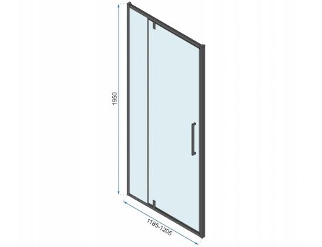 Drzwi Prysznicowe Uchylne Rapid Swing 120 CZARNE - 7