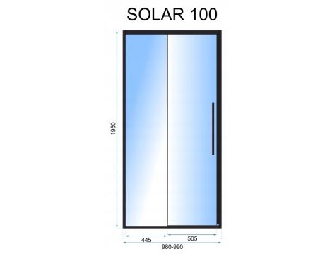 DRZWI PRYSZNICOWE ZŁOTE PRZESUWNE SOLAR 100 REA - 5