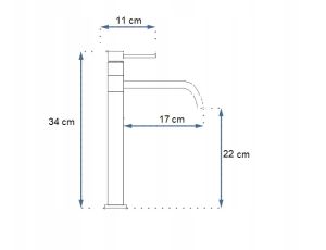 Bateria Umywalkowa Wysoka Lugano SLIM Chrome Obracana 360 stopni REA - image 2