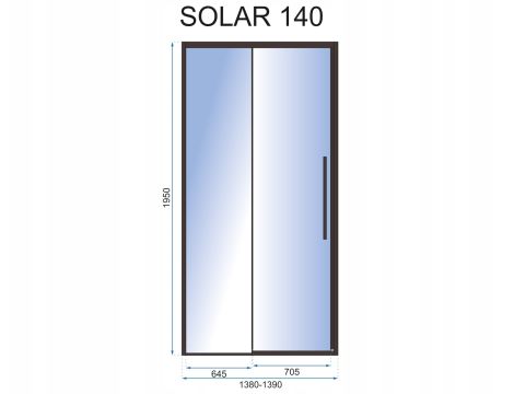 DRZWI PRYSZNICOWE BLACK PRZESUWNE SOLAR 140 REA - 3