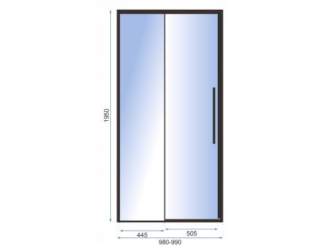 DRZWI PRYSZNICOWE BLACK PRZESUWNE SOLAR 100 REA - 3