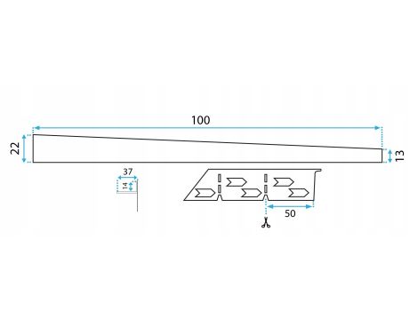 Listwa spadkowa brodzikowa 100CM CZARNY MAT BLACK Prawa - REA - 8