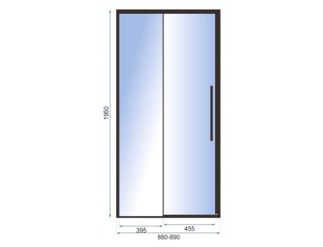 DRZWI PRYSZNICOWE BLACK PRZESUWNE SOLAR 90 REA - 3