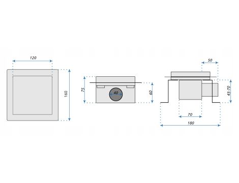 ODPŁYW LINIOWY KWADRATOWY MAŁY KRATKA CROSS 120x120 MINI REA - 9