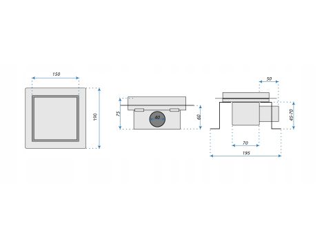 ODPŁYW LINIOWY KWADRATOWY MAŁY KRATKA CROSS 150x150 MINI REA - 9