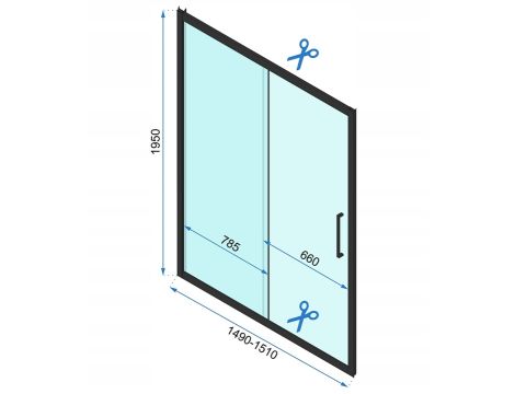 KABINA PRYSZNICOWA RAPID SLIDE GOLD 150x80 ZŁOTA - REA ZŁOTA ROZSUWANA - 8