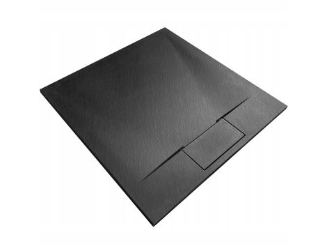 Brodzik Prysznicowy Bazalt Czarny 90x90cm Black slim Rea - 3